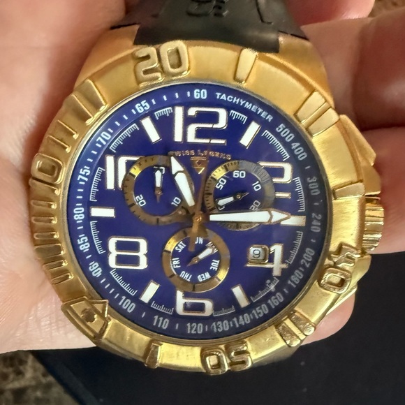 Men’s SWISS LEGEND BLUE DIAL WATCH / Not Working - Picture 2 of 5